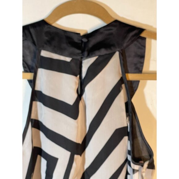 forever sleeveless shirt beaded embellished black graphic sheer layed small armp - Picture 10 of 10